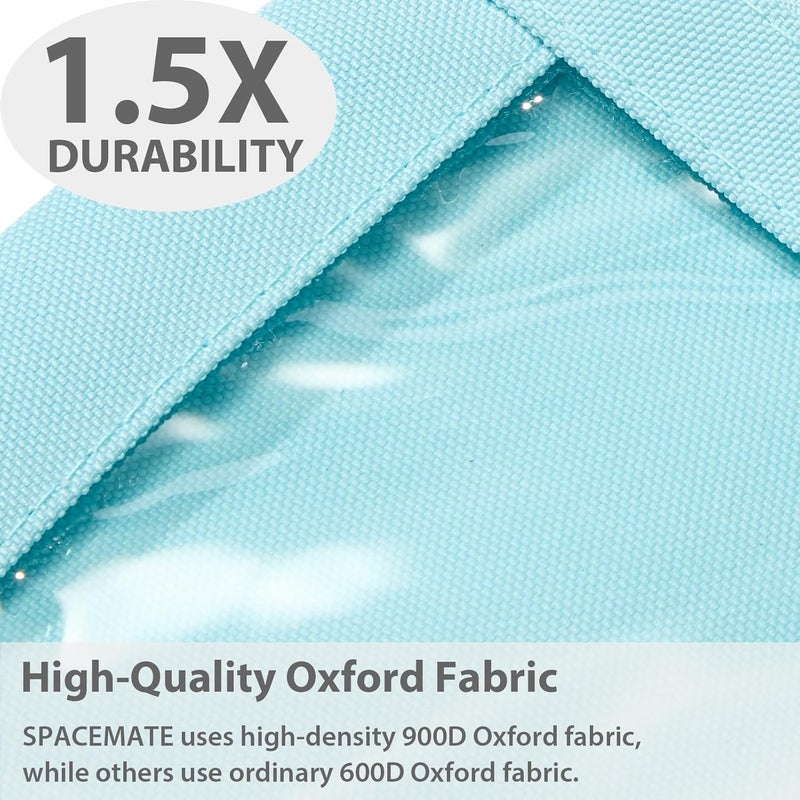 SPACEMATE 2 Pack Binder Pencil Pouch Case Box Bag for 3 Ring Binder School Supplies Girls Boys Kids, Clear Preppy Stuff Large Aesthetic Pen Organizer, Back to College Stationary, Eggshell Blue - Image 3
